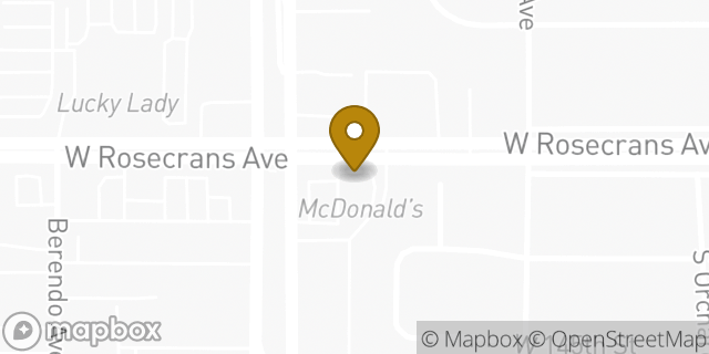 Map showing the location of McDonald's in Gardena, CA 90247