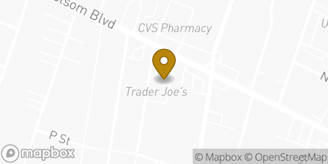 Map showing the location of Trader Joe's in Sacramento, CA 95819