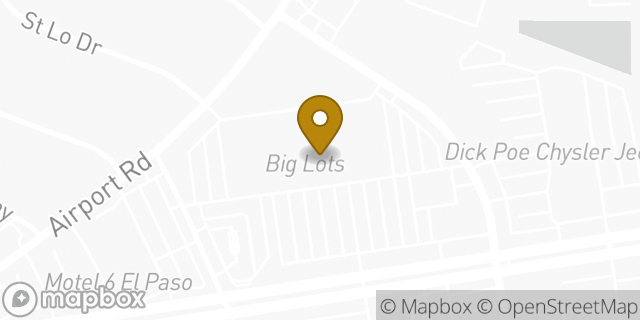 Map showing the location of Planet Fitness in El Paso, TX 79925