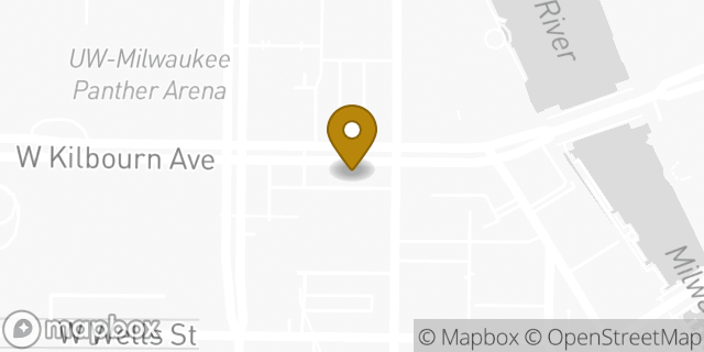 Map showing the location of Starbucks in Milwaukee, WI 53203