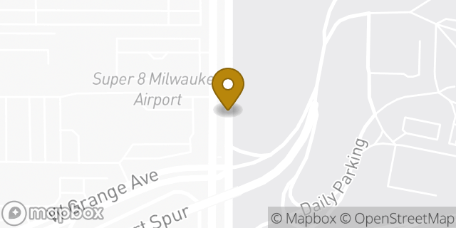 Map showing the location of Milwaukee Mitchell Field Airport in Milwaukee, WI 53207