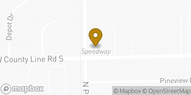 Map showing the location of ATM SPEEDWAY #6144 in Indianapolis, IN 46217