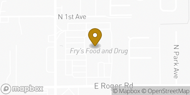 Map showing the location of Starbucks in Tucson, AZ 85719