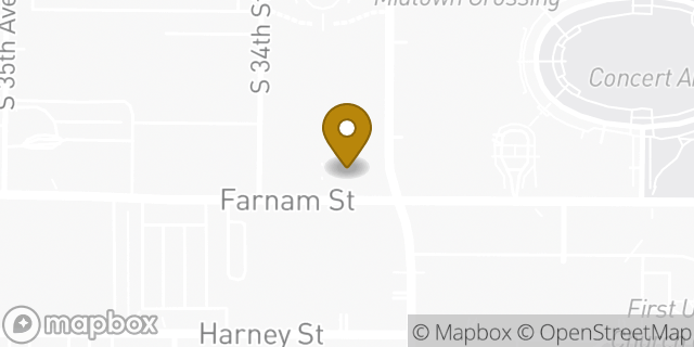 Map showing the location of Starbucks in Omaha, NE 68175