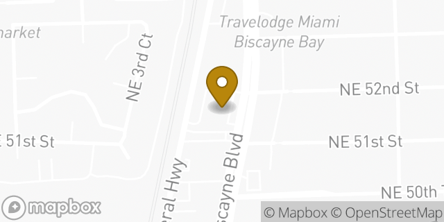 Map showing the location of Dunkin' in Miami, FL 33137