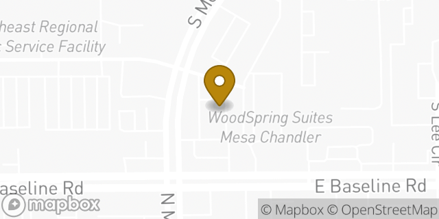 Map showing the location of Amazon Locker - Poset in Mesa, AZ 85210