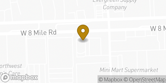 Map showing the location of McDonald's in Detroit, MI 48219