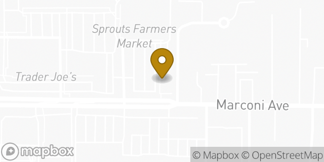 Map showing the location of Bank Of America in Sacramento, CA 95821