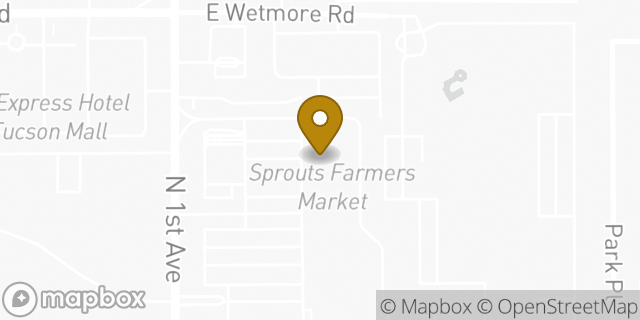 Map showing the location of Sprouts Farmers Market in Tucson, AZ 85719