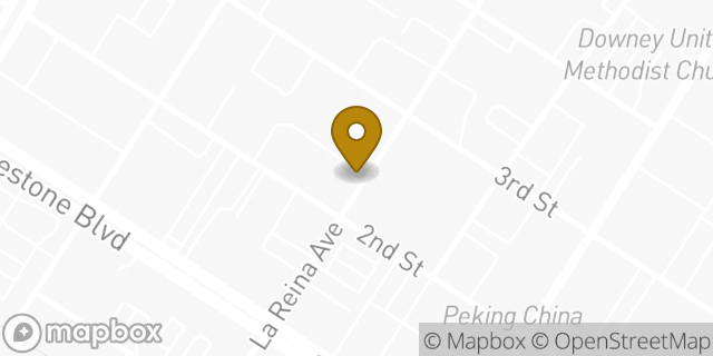 Map showing the location of Bank of America in Downey, CA 90241
