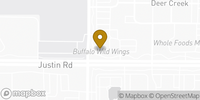Map showing the location of Buffalo Wild Wings in Highland Village, TX 75077