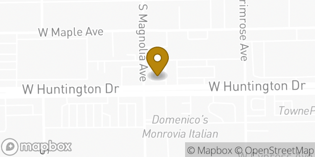 Map showing the location of Starbucks in Monrovia, CA 91016