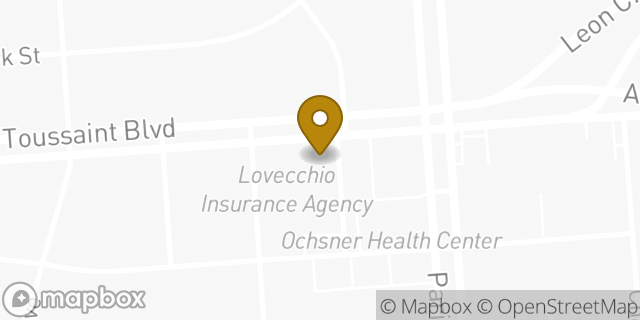Map showing the location of Papa John's in New Orleans, LA 70122