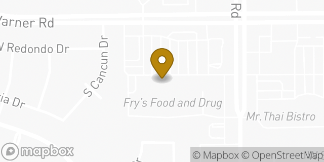 Map showing the location of Bank of America Walk-Up ATM | Fry's - Warner And Cooper in Gilbert, AZ 85233