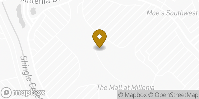 Map showing the location of Foot Locker in Orlando, FL 32839