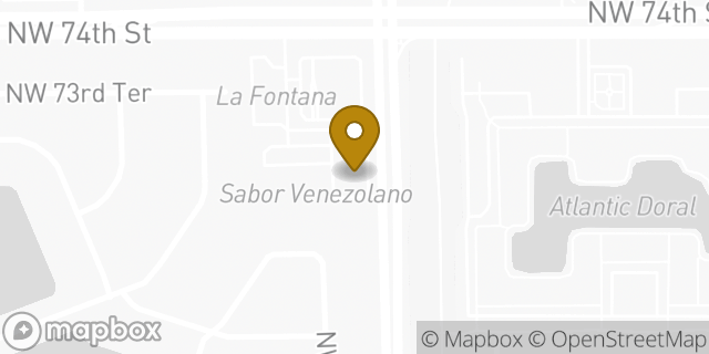 Map showing the location of Bank Of America in Doral, FL 33178