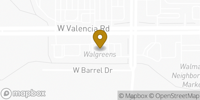 Map showing the location of Walgreens in Tucson, AZ 85746