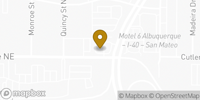 Map showing the location of ATM Speedway in Albuquerque, NM 87110