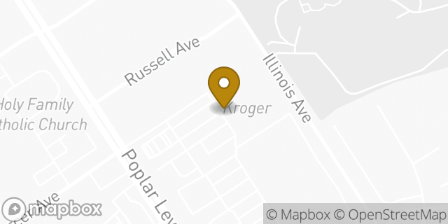 Map showing the location of ATM Kroger in Louisville, KY 40213