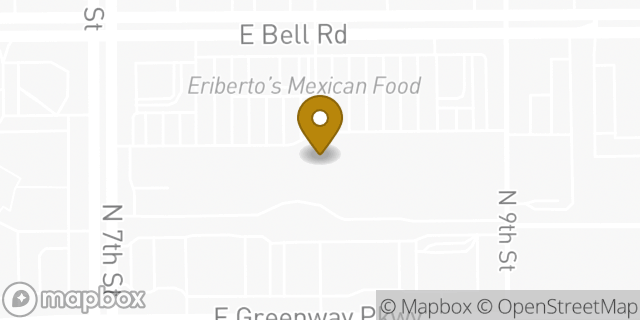 Map showing the location of Papa Johns Pizza in Phoenix, AZ 85022