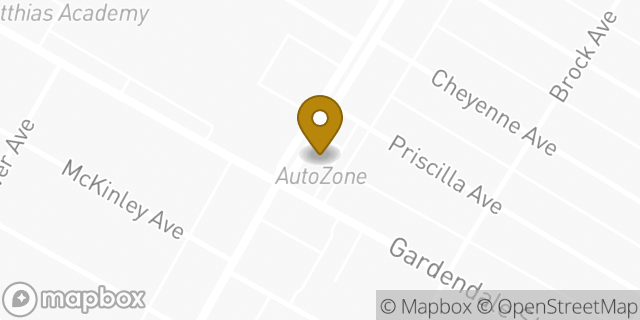 Map showing the location of AutoZone in Downey, CA 90242