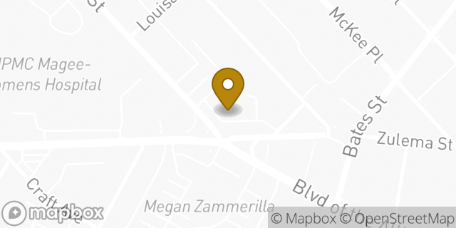 Map showing the location of Panera Bread in Pittsburgh, PA 15213