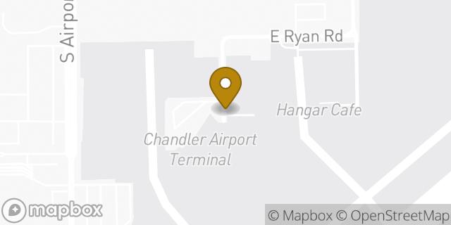 Map showing the location of Chandler Airport (Private Flights Only) in Chandler, AZ 85225