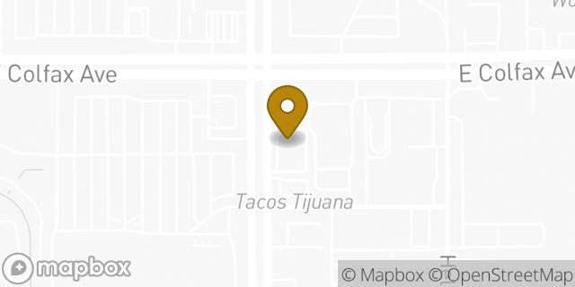 Map showing the location of Subway in Aurora, CO 80011