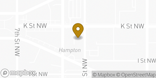 Map showing the location of Papa John's Pizza in Washington, DC 20001