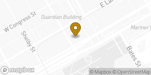 Map showing the location of Fifth Third Bank in Detroit, MI 48226
