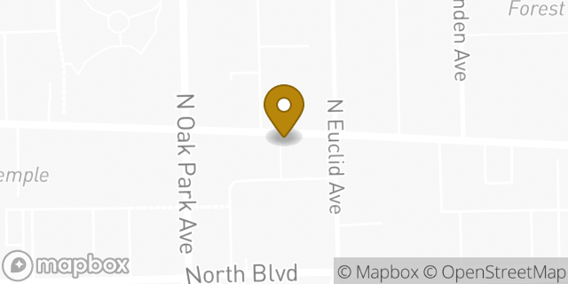 Map showing the location of Starbucks in Oak Park, IL 60301