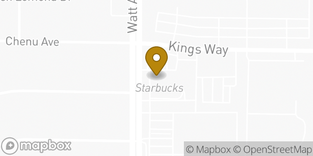 Map showing the location of Starbucks in Sacramento, CA 95821