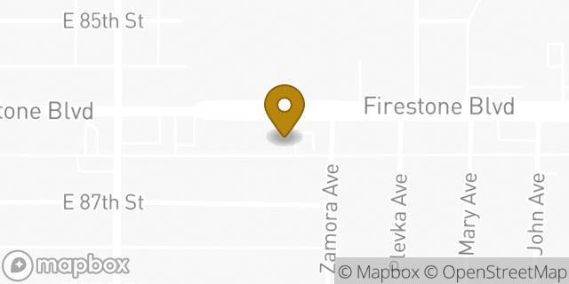 Map showing the location of AutoZone in Los Angeles, CA 90001