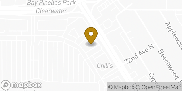 Map showing the location of Starbucks Coffee Company in Pinellas Park, FL 33781