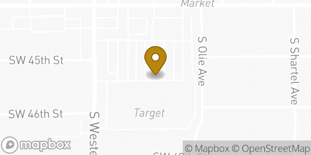 Map showing the location of AutoZone in Oklahoma City, OK 73109
