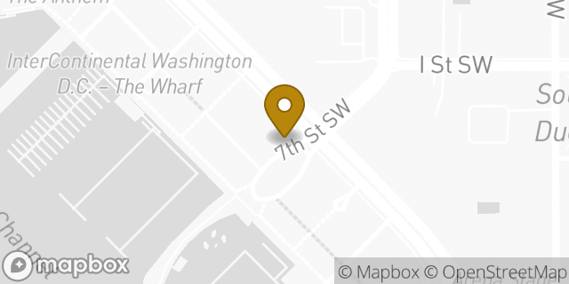 Map showing the location of Starbucks in Washington, DC 20024