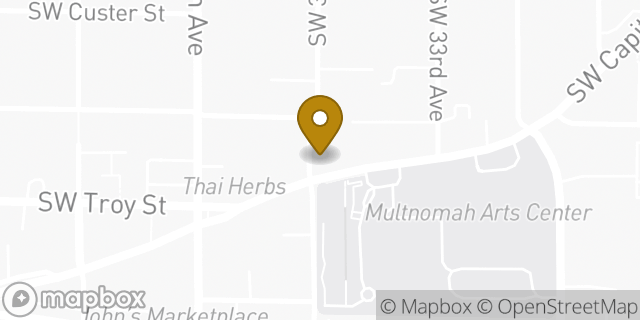 Map showing the location of Starbucks in Portland, OR 97219