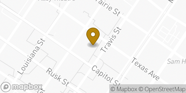Map showing the location of Starbucks Coffee Company in Houston, TX 77002