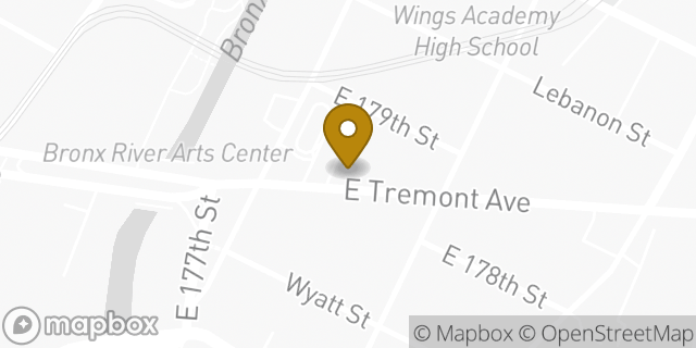 Map showing the location of Dunkin' in Bronx, NY 10460