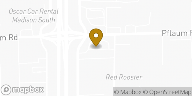 Map showing the location of Starbucks in Madison, WI 53716