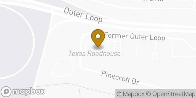 Map showing the location of Texas Roadhouse in Louisville, KY 40219