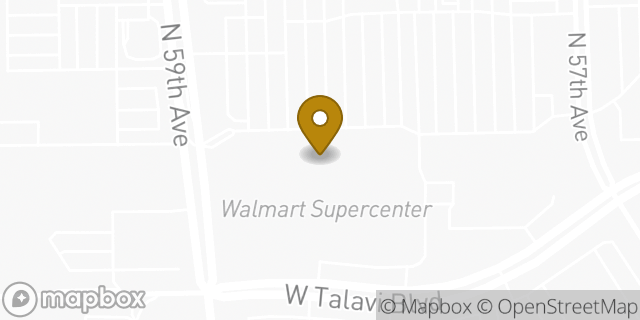 Map showing the location of Walmart in Glendale, AZ 85308