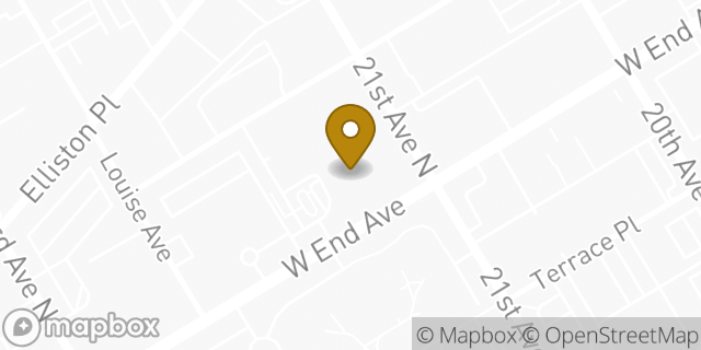 Map showing the location of Avis Car Rental in Nashville, TN 37203