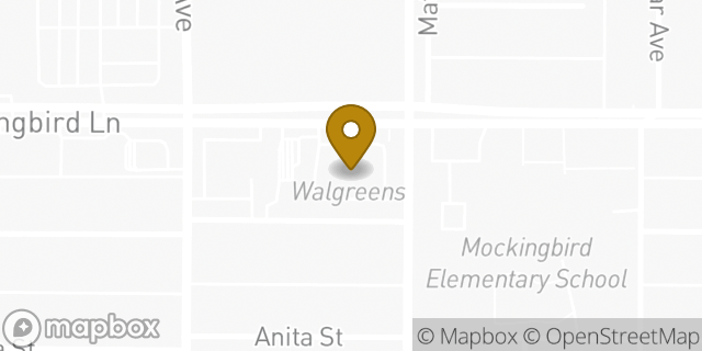 Map showing the location of Walgreens in Dallas, TX 75206