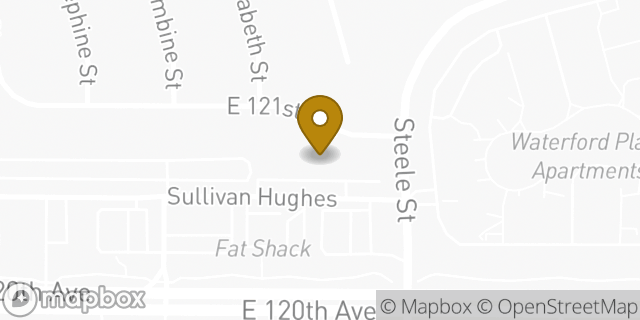 Map showing the location of Papa John's in Denver, CO 80233