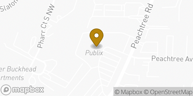 Map showing the location of Publix in Atlanta, GA 30305