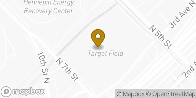 Map showing the location of Delta Sky360 Legends Club - Target Field in Minneapolis, MN 55401