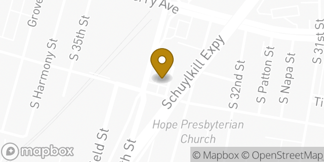Map showing the location of Dunkin' in Philadelphia, PA 19146