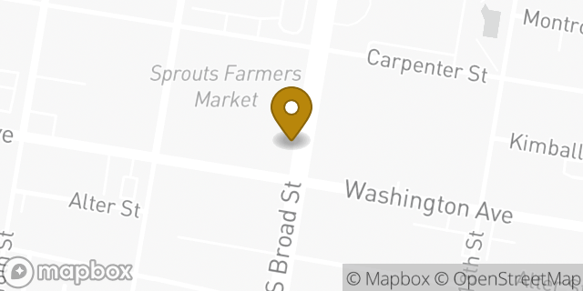Map showing the location of Starbucks in Philadelphia, PA 19146