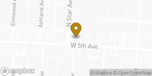 Map showing the location of Dunkin' in Columbus, OH 43212
